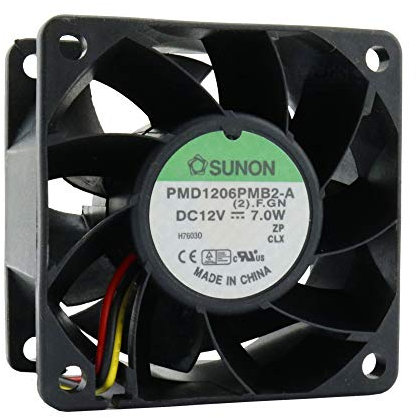 SUNON Ventilateur 60 mm 60 x 60 x 38 PMD1206PMB2-A Refroidissement 12 V 6 cm 3 fils +/-/S