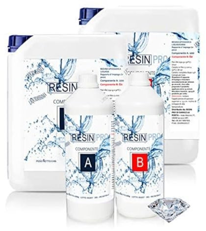 Resine Époxy Tres Liquide ‘LIQUIDISSIMA’ 3,2 Kg Pour Créations, Bijoux, Objets De Decoration – Ultra Transparente – Resine Liquide Pour Moules Très Détaillés et Inclusions