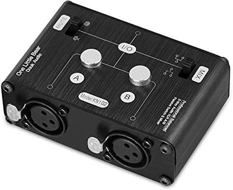 Mini 2 Way HiFi Stereo Audio XLR A/B Passive Switcher Box & Mixer Sound Splitter (2-IN-1-OUT)