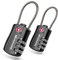 GIVERARE 2 PCS TSA Approved Luggage Locks, Combination Travel Cable Lock, Re-settable 3-Digit Padlocks with Alloy Body, Keyless Travel Sentry Accepted Padlock for Gym Locker, Golf Bag Case-Black