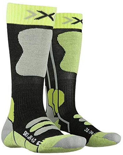 X-Socks Kinder SKI JUNIOR 4.0 Socks, Anthracite Melange/G, 27/30