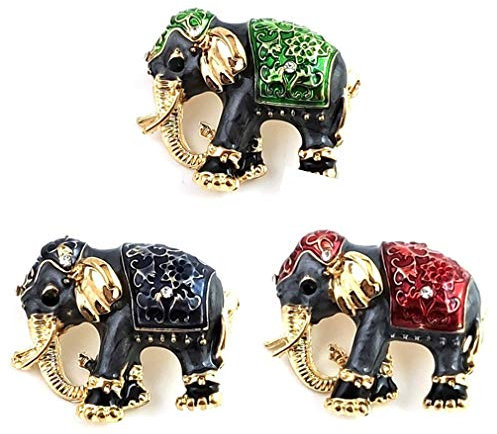 3 Stücke Retro Elefanten Brosche Pins Shiny Strass Tier Corsagen Schal Clips Schmuck Zubehör für Party Prom