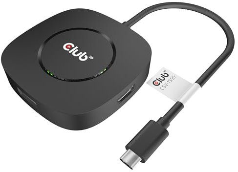CLUB 3D CSV-1550 USB Type C 3.2 Gen 1 Multi Stream Transport (MST) Hub DisplayPort1.4 Triple Monitor