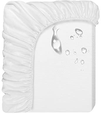 Beedsooth 2er Set Matratzenschoner 90 x 200 Wasserdicht, Atmungsaktive Tencel Matratzenschutz, Nässeschutz 90x200cm Kinderbett Matratzenschoner mit Gummizug Rundherum, Weiß