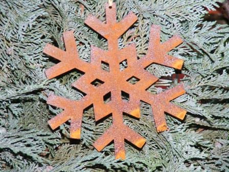 Rostikal Rost Deko Schneeflocke 20 cm Fensterdeko Winter Hängedeko Weihnachtsdeko