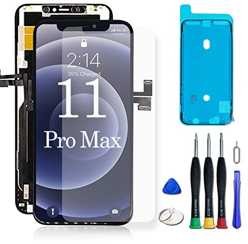 WYNT Replacement Screen for iPhone 11 Pro Max LCD with Complete Repair Tools Screen Protector Waterproof Adhesive 11 Pro Max 6.5inch Touch Screen Black (Model A2161, A2220, A2218)