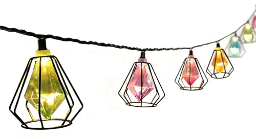 Vigdur Lantern String Lights - Muiticolor Deorative String Lights with 10 LED Bulbs Connectable, Indoor String Light for Bedroom Party Holiday Cottagecore Decor
