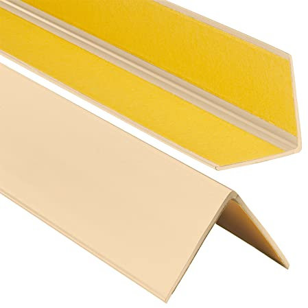 ProfiPVC Cornière PVC 50x50 mm 70cm - Baguette d’angle de protection, profilé d'angle caoutchouc autoadhésif - Protection d'angles et rebords, flexible, facile à installer, Crème