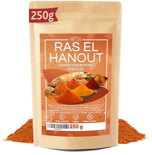 He-Ju Ras el Hanout Gewürz-Mischung 250 g Gewürz Ras el Hanout, vegan, glutenfrei, ohne Zuckerzusatz