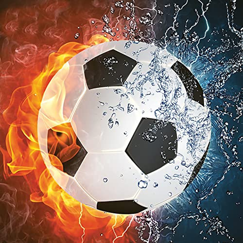 Daisy Servietten, 3-lagig, Motiv: Fußball auf Feuer und Wasser, 33 x 33 cm, 20 Stück