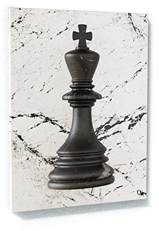 Leinwanddruck Schachkönig – schwarzes Stück Checkmate, Heimdekoration, Poster, Gemälde, XL, 91,4 x 121,9 cm, Sense Leinwand
