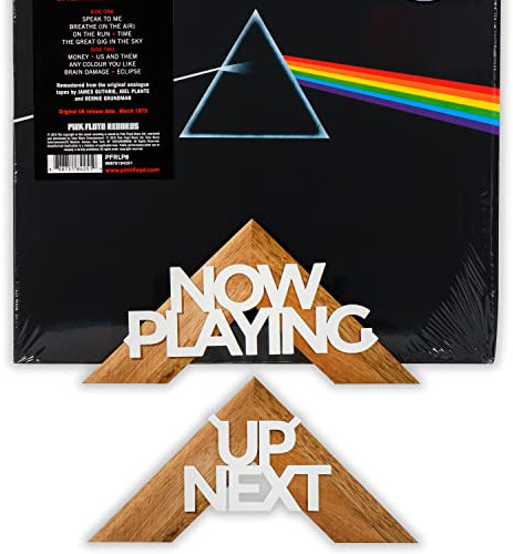 Tapeera Now Playing Record Stand - Wall Mountable Wooden Record Holder - LP Display with Floating Shelf, No Drill, No Screw (2 Stands)