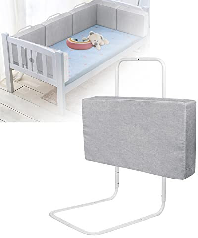 YARDIN Kinderbettgitter Bettschutzgitter 240cm,Absturzsicherung Bettgitter für Kinder,Höhenverstellbar 40-60cm Bettgitter,(Leinen Grau)