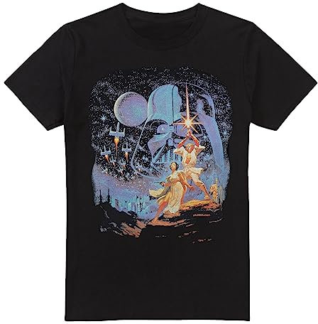 Cotton Soul Star Wars Retro Poster Unisex T Shirt, Black, X-Large