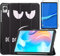 Micnos Compatibile con Realme Pad mini 8,7,Cover Protettiva Ultra Sottile PU di con Funzione di Supporto,Occhio di fuliggine + 1x pellicola protettiva in vetro temperato