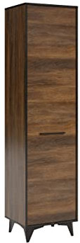 Schrank Frida S1D FD06 mit Fächern, Kleiderschrank im minimalistischen Stil, Elegantes Drehtürenschrank für Schlafzimmer, Diele und Flur, Wohnzimmer, Jugendzimmer (Shirin Walnut)
