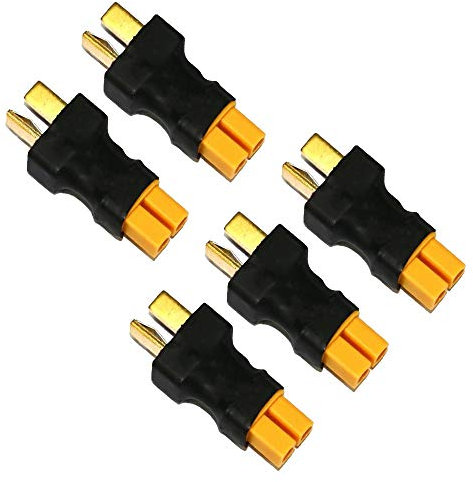 LINSYRC 5-Pack XT30 Buchse auf Deans T-Stecker Männlich Steckverbinder Adapter für RC Car Plane Lipo Battery ESC (XT30 Buchse auf Deans T-Stecker Männlich)