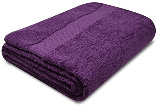 Towelogy® Quick Dry Large Bath Towels Set Egyptian Cotton Ring Spun Premium Hotel Quality Super Absorbent Bathroom Towel 70x125cm (Purple Aubergine, 1)