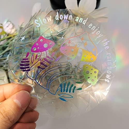 Olicard Suncatcher Sticker Indoor Rainbow Prism Film for Bedroom Decoration, Anti-Collision Window Decals for Bird Strikes, Sun Catchers, Rainbow Maker for Home Decor