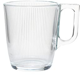 Home Arc Stripy Set 6 Tazze Mug in Vetro, 25cl
