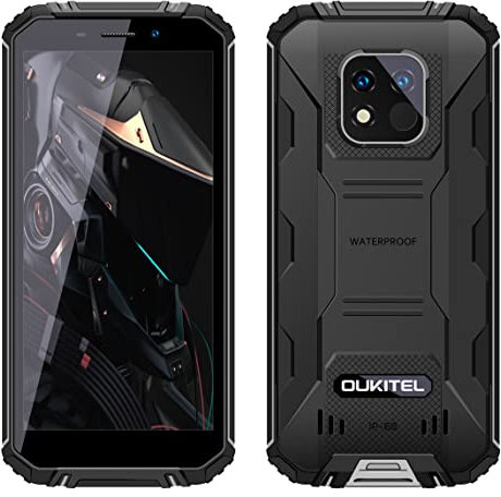 OUKITEL 12500mAh Battery Rugged Smartphone WP18 PRO, 13MP Dual Camera IP68 Waterproof Mobile Phone, Helio A22 Octa Core 4GB 64GB, Android 12, 5.93'' HD+ Screen, Dual SIM, Fingerprint, GPS NFC Black