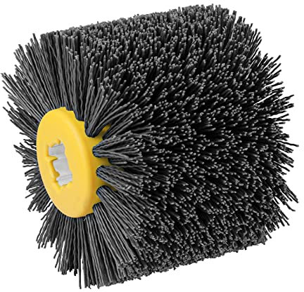 Shineboc cepillo abrasivos grano240, 120 x 100 mm, nailon para procesamiento de madera, grit bristle para máquina de satinado, rueda de alambre (Gris)