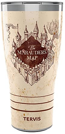 Tervis Traveler Harry Potter The Marauder's Map Gobelet de voyage isotherme triple isolation garde les boissons froides et chaudes, 887 ml, acier inoxydable
