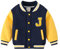 Jungen Baby College Jacke Beiläufig Stilvoll Frühling Herbst Jeans Sweatjacke Baseball Coats Vintage Mantel Kinder (Navy,110/3-4 Y)