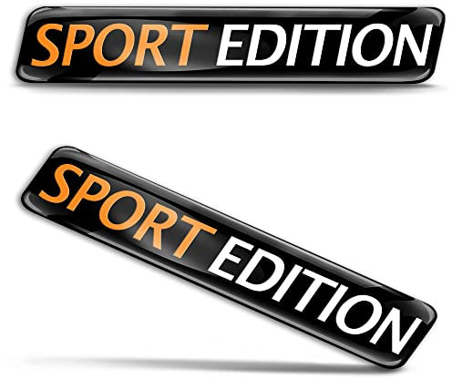 Biomar Labs 2 x 3D Gel Silikon Aufkleber Sport Edition Badge Stickers Autoaufkleber Auto Motorrad Fahrrad Fenster Tür Laptop KS 30