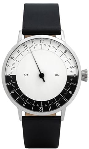 Svalbard NOONDAY Single Hand 24H Swiss Quarzo Acciaio Pelle Nero Orologio Uomo