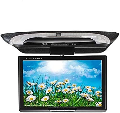 Monitor TFT Da 9 Pollici Per Montaggio Su Tetto Per Auto, Monitor Multimediale Ribaltabile Da 9 Pollici Per Auto Con Telecomando Wireless, Sistema Di Intrattenimento Per Viaggi Automobilistici,Ner