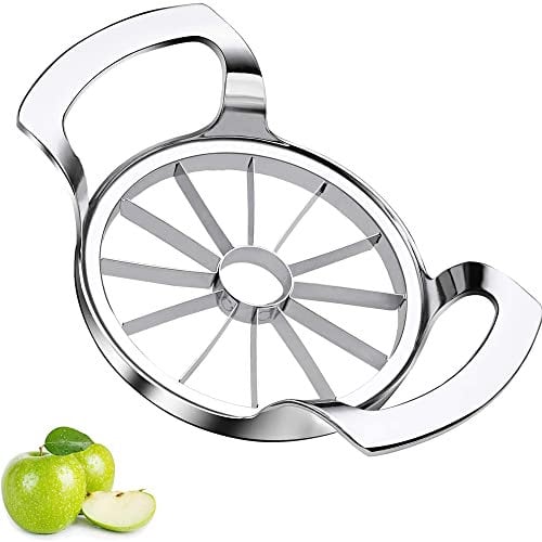 LUXTE 12-Blade Apple Corer and Slicer, Stainless Steel Ultra-Sharp Fruit Corer Peeler Slicer, Wedger, Pitter, Decorer Tool, Divider for Up to 4 Inch Apples