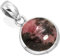 Jeweloporium Rosa Rhodonit Silber Halskette, 925 Sterling Silber Anhänger für Damen, Natürlicher klobiger runder Edelstein Handgefertigter Schmuck