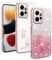 XINYEXIN Transparent Glitzer Hülle für Xiaomi Redmi Note 12 4G, Bling Glitter Handyhülle Ultradünn Stoßfest, Niedliche Glitzernde Schutzhülle für Frauen Mädchen - Roségold