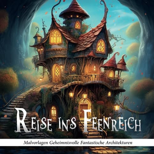 Reise ins Feenreich: Ein Stressabbauendes Malbuch für Erwachsene mit Geheimnisvollen Architekturen, Fantastischen Häusern und Verzauberten Gärten