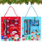 Weihnachts Schreibwaren Set mit 4 Bleistifte Kinder, 2 Notizblock, 2 Lineal 15 Cm, 2 Radiergummi, 2 Anspitzer, Bleistift Weihnachten Set für Kindergarten/Kinder Weihnachten Party Favor Geschenk (C)