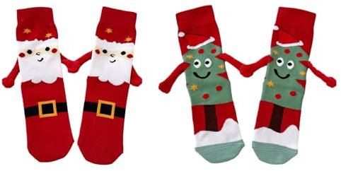 Meindin Händchen Haltende Socken, Lustige Magnetische Weihnachten Socken, Paar-Socken Mit Magnetischer Saugwirkung, Weihnachtssocken Für Damen Und Herren, Weihnachtssocken