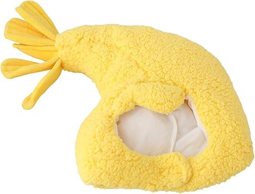 Theaque Gebratener Garnelenhut, gelb, Partyhut, 3D-Plüsch, Krabbe, Meeresfrüchte, Verkleidung, Cosplay, Kostüm, Hut