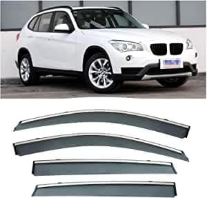 KAZONS 4 Stück Windabweiser für BMW X1 2009-2015, Autofenster Regenschutz, Regenabweiser, Integrierte Deflektoren
