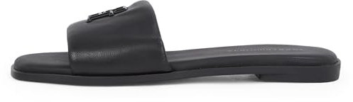 Tommy Hilfiger Damen Sandalen Logo Hardware Leather Mules, Schwarz (Black), 39