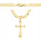 AMAR PRAGNA goldkette herren mit kreuz 585, Kette Herren 925/585 - kreuz kette herren gold 585 massiv - 5 mm, Kreuz Kette 60 cm - Goldkette Kreuzkette - Halskette Herren Panzerung