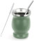 Yitobici Taza de Yerba Mate de acero inoxidable, con pajita de acero inoxidable y cepillo de limpieza (verde)