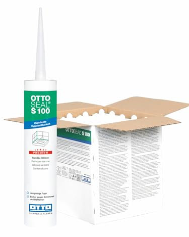 20 x OTTO-SEAL S100 300 ml Betongrau Premium-Sanitär-Silikon Silicon Sanitärsilicon Bausilicon Bad Dusche Balkon Terrasse Wohnung