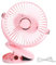 PATIKIL Portable Desk Fan, Camping Fan 6 Inch with LED Light 5 Speeds Strong Airflow Sturdy Clamp Quiet Rechargeable Battery Powered for Tent Camping, Home and Office, Pink
