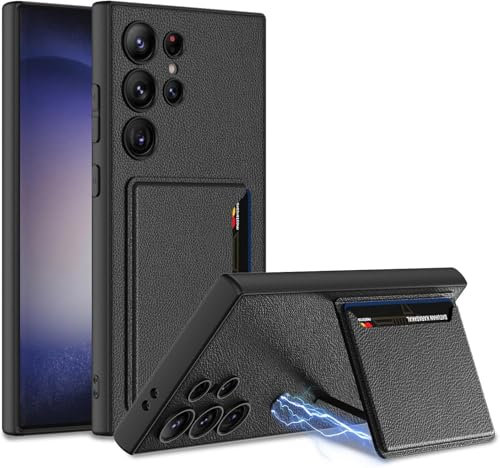 Étui magnétique pour AAAAAGalaxy S24 Ultra/S24 Plus/S24, portefeuille avec porte-cartes à rabat et support fin de style professionnel pour hommes et femmes (S24 Ultra, vert)