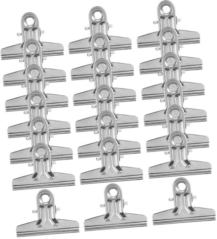 GREENADSCAPE 25st Ordner Sub Ösen Papierbinder Büroklammerhalter Aus Mesh Streifen Extra Große Bindeklammern Bulk-binder Papiertüte Kabel Heftklammern Mittel Und Groß Rostfreier Stahl Silver