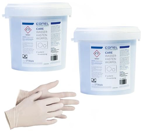 2x Conel CARE Wasserkastenwürfel Dose a 17 Stück + Einmalhandschuhe