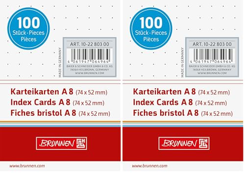 BRUNNEN Karteikarten A8 dotted (Packung mit 2)