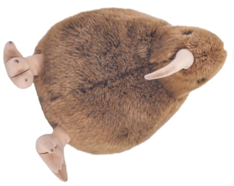 BESTonZON Kiwi-Plüschtier-Haustierpuppe 28 cm grüne Dekoration Fee-Kit klappbarer Deckel Beutel groß Zu Bird Toys Tierplüsch Kuscheltiere für Mädchen Plüschvogel Stofftier PP Baumwolle Brown