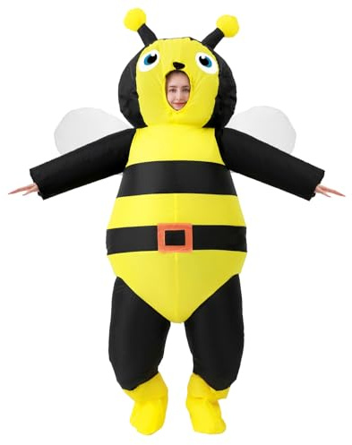 JASHKE Inflatable Bee Costume Inflatable Halloween Costumes Adult Blow up Facny Dress for Adult Carnival